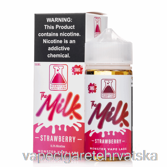 Vape Hrvatska Jagoda - Mlijeko - 100ml 3mg